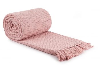 Waffle Pink Throw