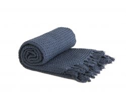 Waffle Navy Throw