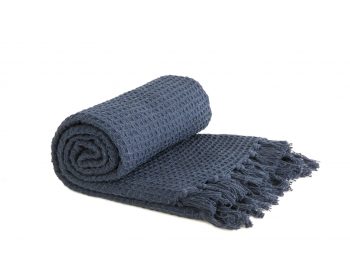 Waffle Navy Throw