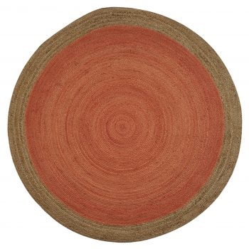 Milano Soft Jute Rug with Blood Orange Centre - Image 2