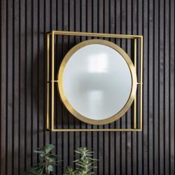 Hague Brass Single Round Mirror