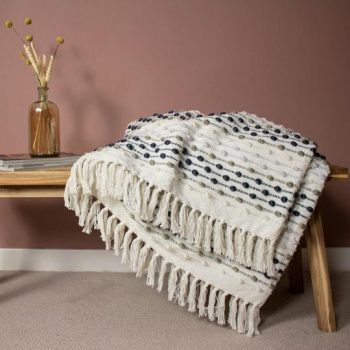 Dhadit Stripe Grey Throw - Image 2