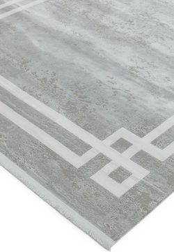 Olympia Grey Pearl Border Rug (OL01)