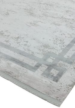 Olympia Silver Grey Border Rug (OL03)