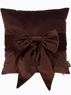 Paul Moneypenny Tied Up Brown Velvet Cushion 45cm